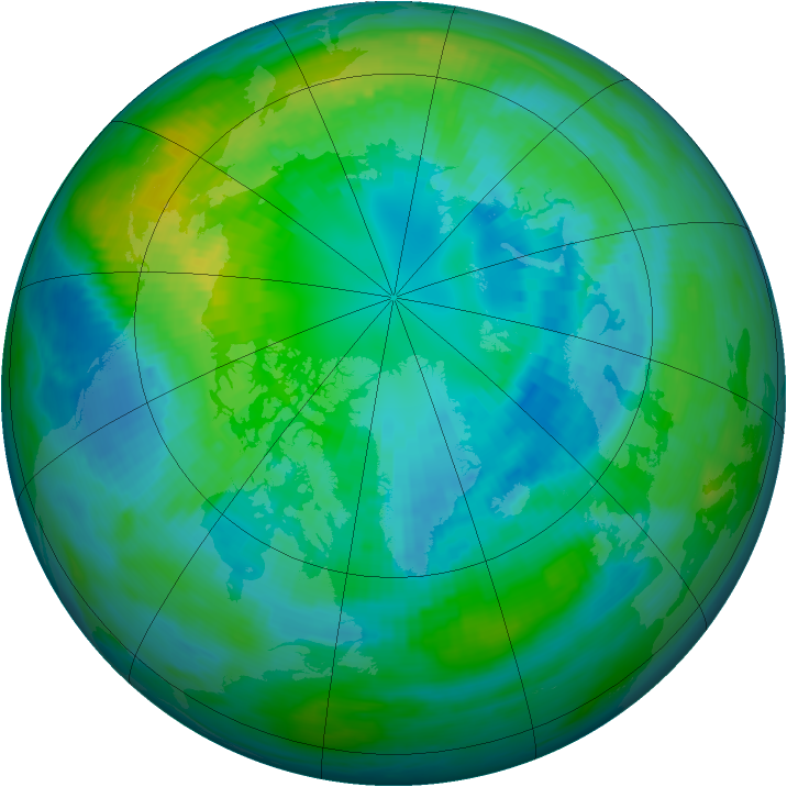 Arctic ozone map for 12 October 1982